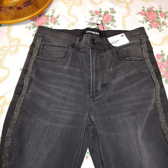 New Express Black Ankle Legging High Rise Stretch Jeans Women's 6 Regular - Picture 2 of 4